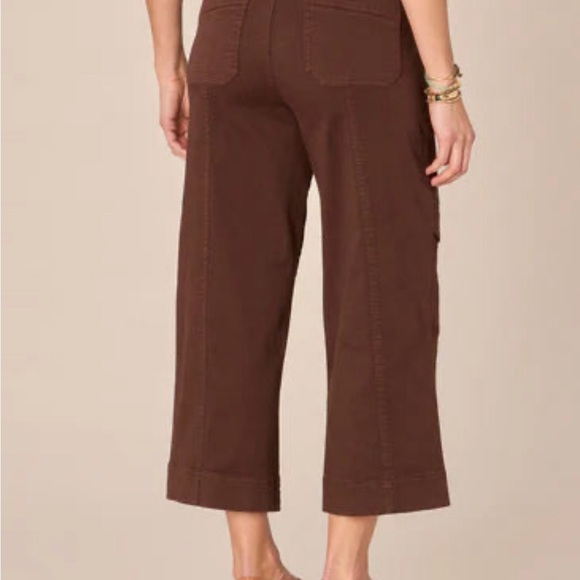 Ab"solution Skyrise Double Button Wide Leg Crop Utility Pants - Picture 4 of 4